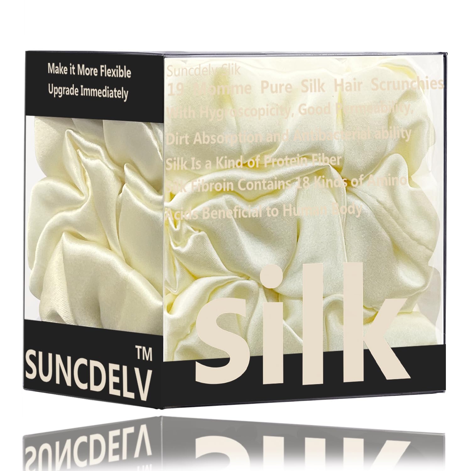 Silk Hair Towel, Friction-Resistant, Amino Acid-Rich, Durable, Breathable (6PCS(Bean Paste, Rose Gold, Rice White))